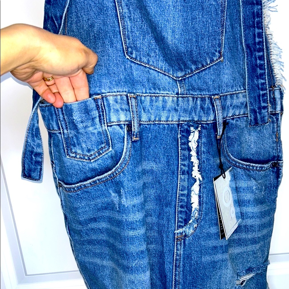 Insane Gene Simple Day - Frayed Detailed Denim Overall
Mini Dress Size Large - Picture 7 of 12